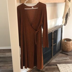 Burnt Orange Wrap Dress